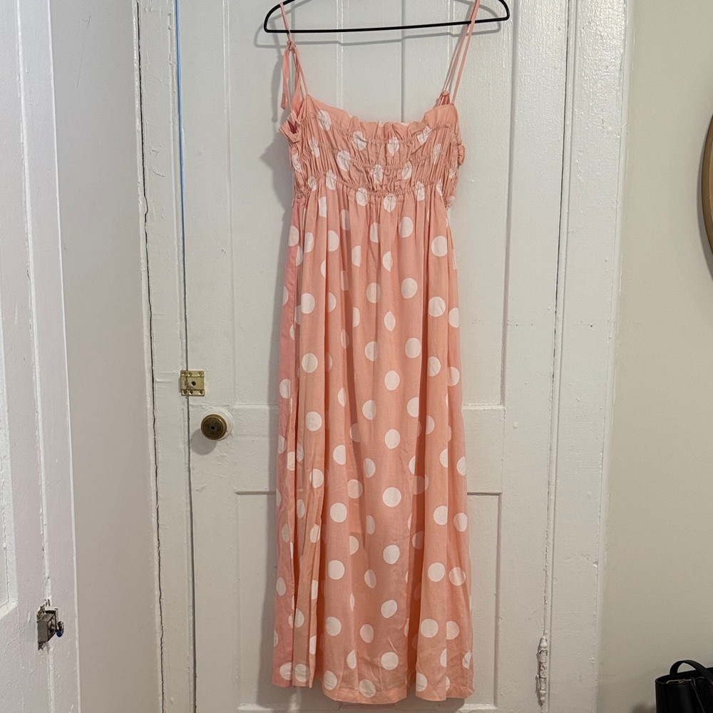 Petal & Pup Peach and White Dress
